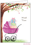 Personalized Stationery/Thank You Notes by Bonnie Marcus - Beautiful Bassinet (Pink)
