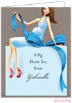 Personalized Stationery/Thank You Notes by Bonnie Marcus - Expecting A Big Gift (Blue/Brunette)