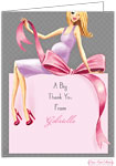 Personalized Stationery/Thank You Notes by Bonnie Marcus - Expecting A Big Gift (Pink/Blonde)