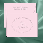Classic Impressions Embossed Personalized Stationery - Baby Announcement Informal Note (RT44C)