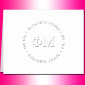 Classic Impressions Embossed Personalized Stationery - Phi Mu Informal Note (WRT172)