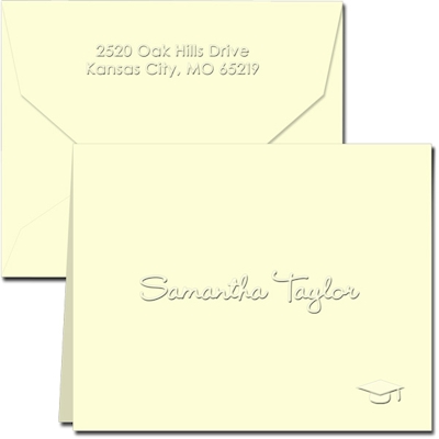 Classic Impressions Embossed Stationery - Cursive Graduation Notes (WB8044)