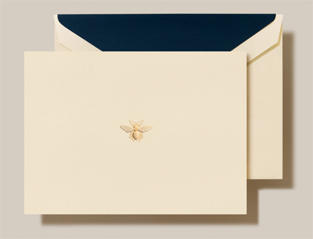 Crane Boxed Stationery Sets - Hand Engraved Bee Note