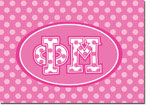Sorority Folded Notes - Phi Mu Greek Dots (FM)