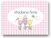 Dinky Designs Foldover Notes - Gingham Tulips