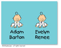 Dinky Designs Foldover Notes - Baby steps - Twins