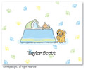 Dinky Designs Foldover Notes - Boy and puppy bassinet