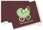 Dinky Designs Foldover Notes - Sweet Pea Buggy - Chocolate Twins (NC-813S)