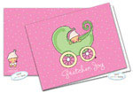 Dinky Designs Foldover Notes - Sweet Pea Buggy - Girl (NC-863S)