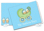 Dinky Designs Foldover Notes - Sweet Pea Buggy - Twins Boy/Boy (NC-866S)