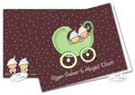 Dinky Designs Foldover Notes - Sweet Pea Buggy - Twins Boy/Girl (NC-867S)