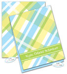 Dinky Designs Foldover Notes - Taylor Plaid - Blue & Green (NC-879T)