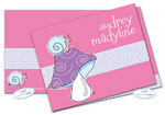 Dinky Designs Foldover Notes - Pink Snail + Purple Mushroom (NC-888P)