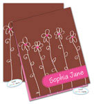 Dinky Designs Foldover Notes - Chocolate Pink Daisies (NC-898C)