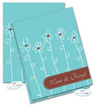 Dinky Designs Foldover Notes - Aqua Blue Daisies (NC-912A)