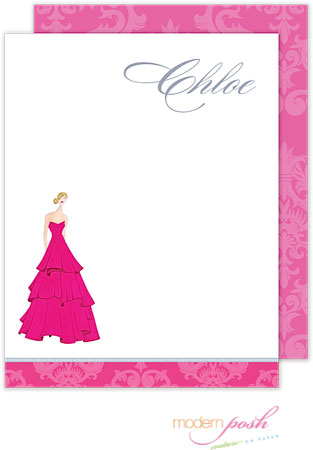 Personalized Stationery/Thank You Notes by Modern Posh - Diva - Blonde Diva Dress