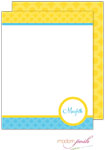 Personalized Stationery/Thank You Notes by Modern Posh - Yellow Bubble Posh - Yellow & Blue