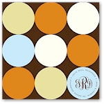 Noteworthy - Faux Stamp Imprintables (Chocolate Tangerine Dots Folded Note) (FN2703)