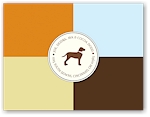 Noteworthy - Faux Stamp Imprintables (Orange on Brown Blocks Folded Note) (FN2708)