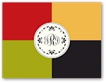 Noteworthy - Faux Stamp Imprintables (Red on Black Blocks Folded Note) (FN2710)
