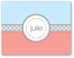 Noteworthy - Faux Stamp Imprintables (Coral/Sky Medallions Folded Note) (FN2715)