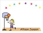 Pen At Hand Stick Figures Stationery - BBALL - Girl