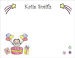 Pen At Hand Stick Figures Stationery - Birthday Cake - Girl