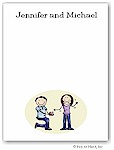 Pen At Hand Stick Figures Flat Cards - Wed Ring
