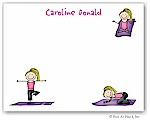 Pen At Hand Stick Figures Flat Cards - Yoga Party