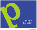 Stationery/Thank You Notes by PicMe Prints - Alphabet Chartreuse on Cobalt (Folded)