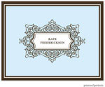 Stationery/Thank You Notes by PicMe Prints - Antique Frame Baby Blue (Folded)