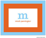 Stationery/Thank You Notes by PicMe Prints - Bold Bands Sky/Tangerine (Folded)