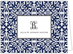 Stationery/Thank You Notes by PicMe Prints - Pretty Pattern Navy (Folded)