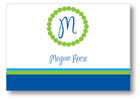 Polka Dot Pear Design - Notecards (Green Monogram Dots) (1265a)