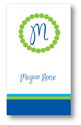 Polka Dot Pear Design - Contact Cards (Green Monogram Dots) (1265b)