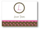 Polka Dot Pear Design - Notecards (Brown Monogram Dots) (1266a)