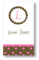 Polka Dot Pear Design - Contact Cards (Brown Monogram Dots) (1266b)