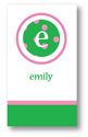 Polka Dot Pear Design - Contact Cards (Green Monogram  ) (1273b)