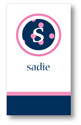 Polka Dot Pear Design - Contact Cards (Blue Monogram) (1274b)