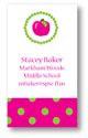 Polka Dot Pear Design - Contact Cards (Pink Apple) (1277b)