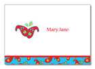 Polka Dot Pear Design - Notecards (Paisly Flower) (1226a)