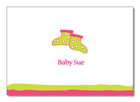 Polka Dot Pear Design - Notecards (Baby Shoes in Pink) (1235a)