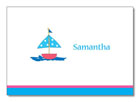 Polka Dot Pear Design - Notecards (Pink Sailboat) (1255a)