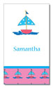 Polka Dot Pear Design - Contact Cards (Pink Sailboat) (1255b)