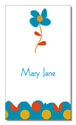 Polka Dot Pear Design - Contact Cards (Blue Flower) (1258b)