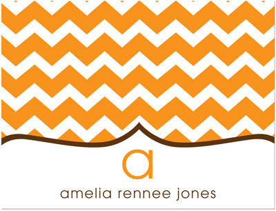 Note Cards/Stationery by Prints Charming - Orange Chevron (Folded)