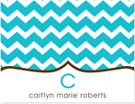 Note Cards/Stationery by Prints Charming - Turquoise Chevron (Folded)