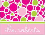 Note Cards/Stationery by Prints Charming - Pink Bubbles (Folded)