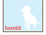 Note Cards/Stationery by Prints Charming - Light Blue Dog Silhouette (Folded)