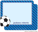 Note Cards/Stationery by Prints Charming - Blue Stripe Soccer (Flat)
